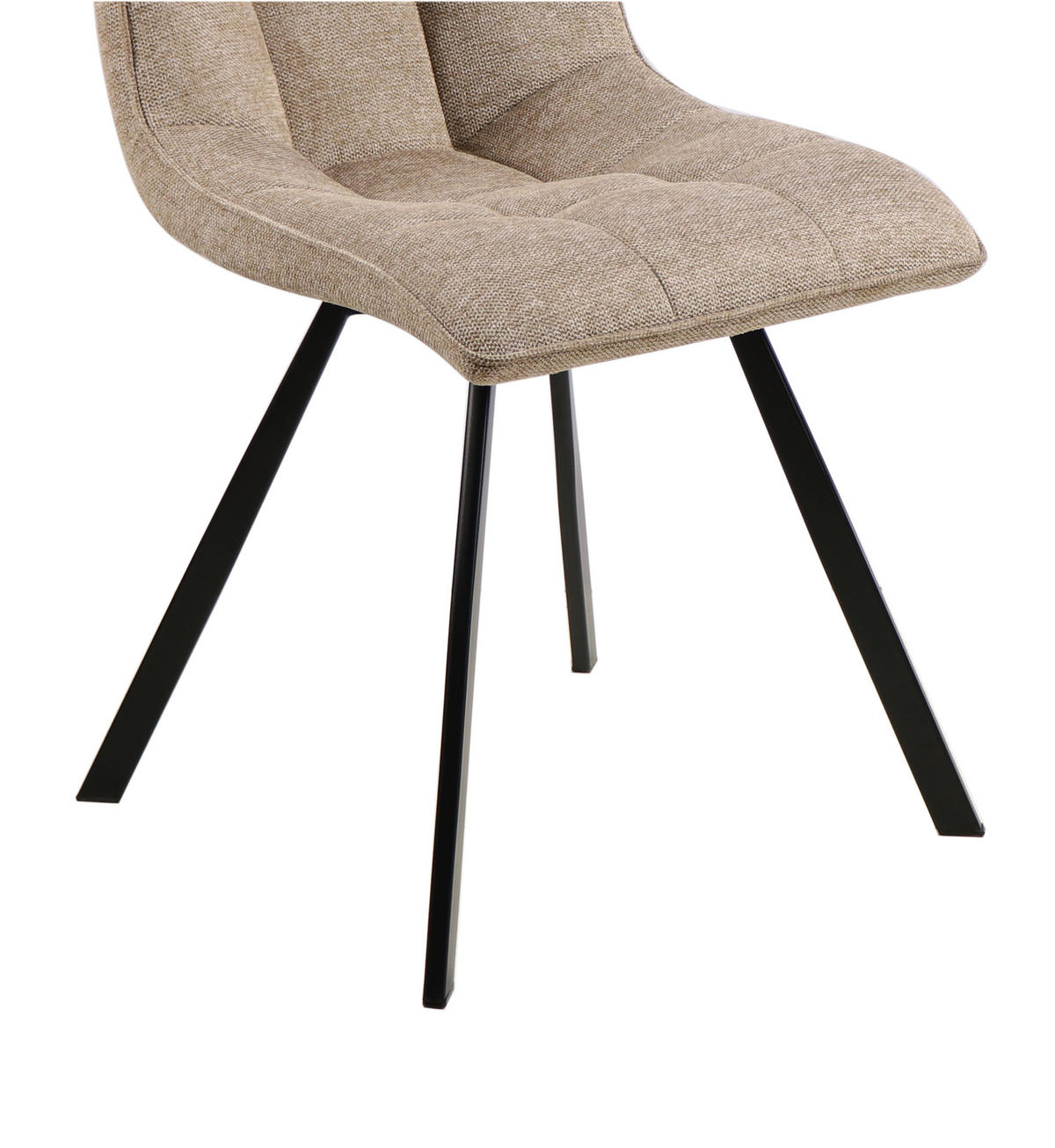 STUHL Leinenoptik Braun, Schwarz  - Schwarz/Braun, Design, Textil/Metall (47/61/86cm) - Xora