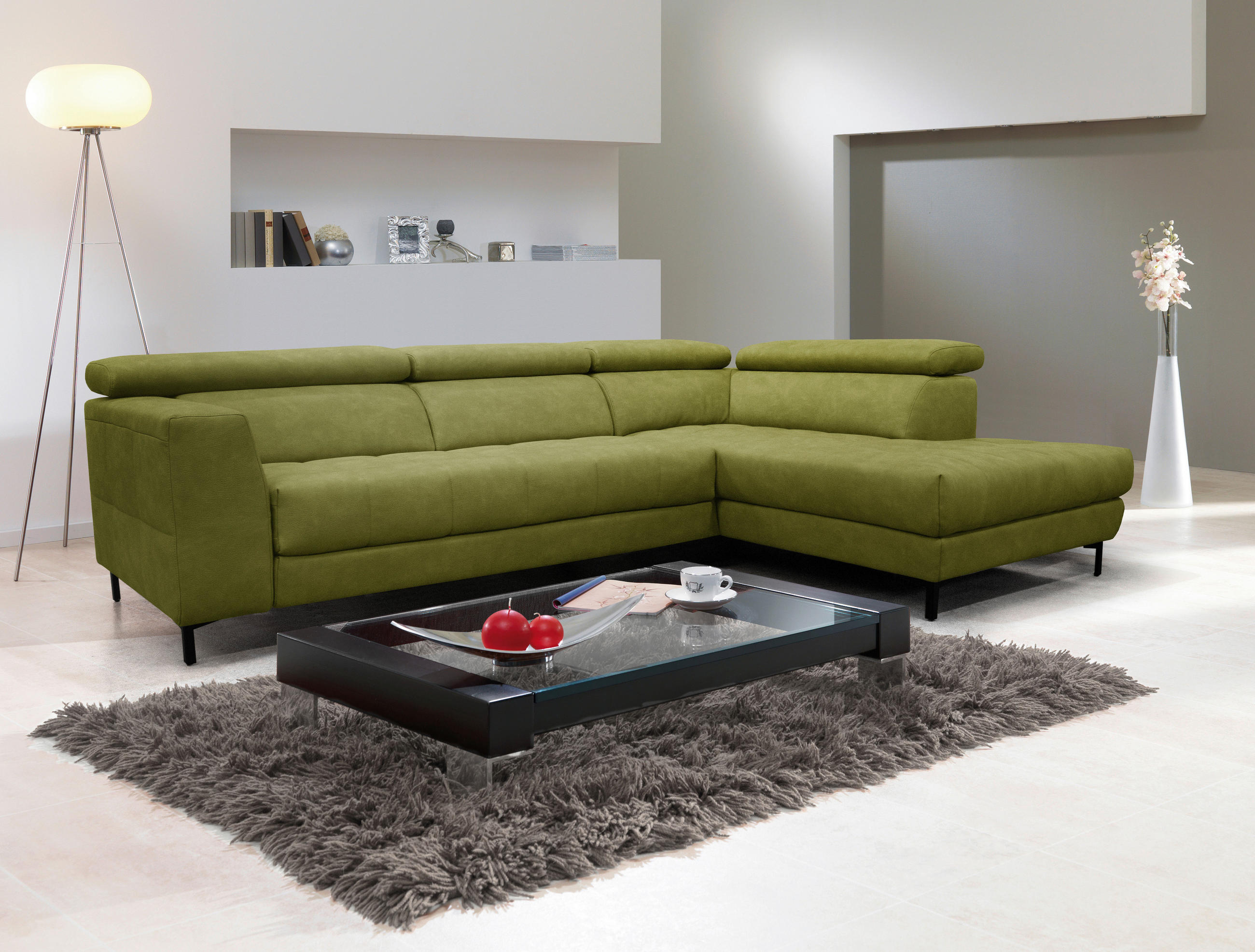 SEDACÍ SOUPRAVA, textil, zelená - černá/zelená, Basics, kov/textil (293/81/201cm) - Xora