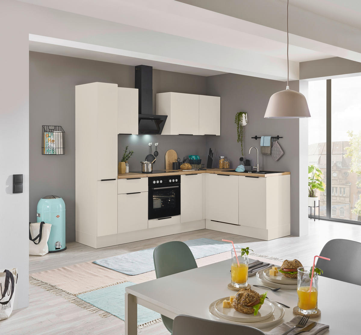 ECKKÜCHE 250/175 cm  in Kaschmir  - Kaschmir/Schwarz, Basics, Holzwerkstoff/Metall (250/175cm) - Xora