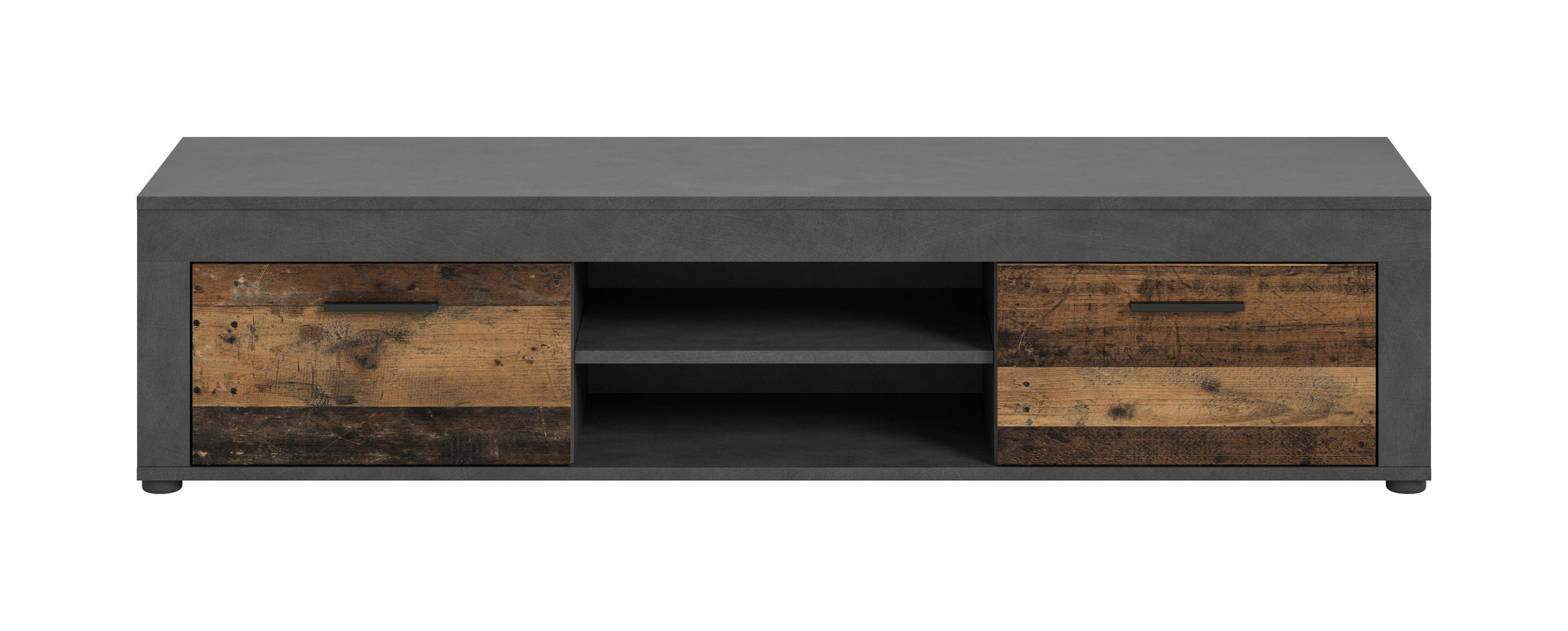 MID.YOU NÍZKÁ KOMODA, antracitová, přírodní barvy, 160/37/40 cm