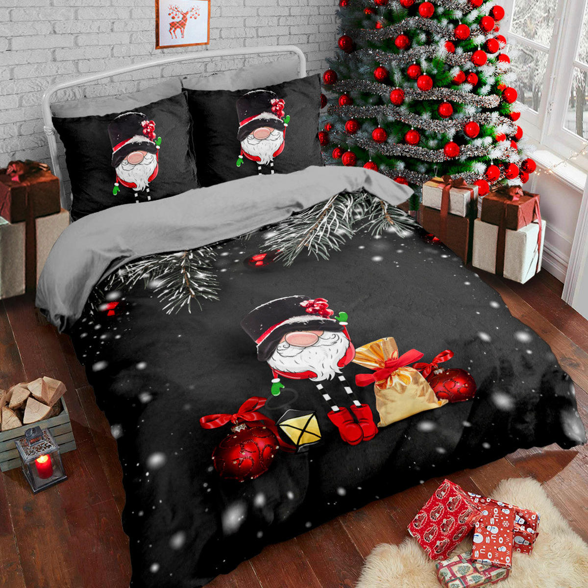 POSTELJINA SA DVA LICA FANCY 140/200 cm saten tamnosiva  - tamnosiva, Osnovno, tekstil (140/200cm) - X-Mas
