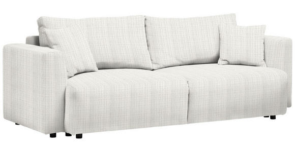 SCHLAFSOFA Cord Weiß Zierkissen, Rückenkissen, Bettkasten, Schlaffunktion, Rücken echt  - Schwarz/Weiß, Design, Kunststoff/Textil (250/92/105cm) - Carryhome