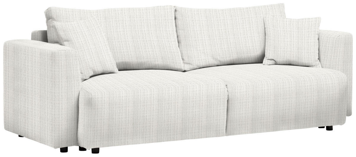 SCHLAFSOFA  mit Stoffauswahl, Schlafen auf Sitzhöhe, Rücken echt Cord Weiß  - Schwarz/Weiß, Design, Kunststoff/Textil (250/92/105cm) - Carryhome