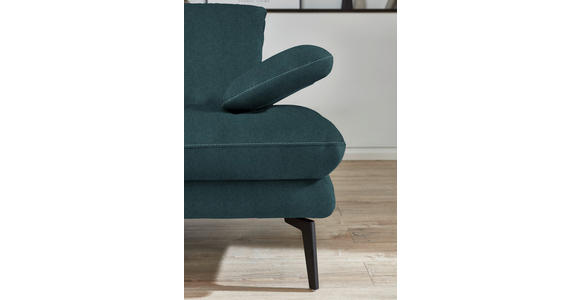 3-SITZER-SOFA in Velours Petrol  - Beige/Petrol, Design, Textil/Metall (222/89/104cm) - Dieter Knoll