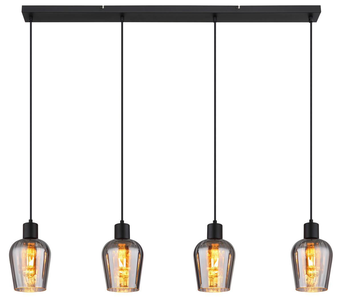 HÄNGLAMPA RYAN 103,5/13,5/150 cm  - grå/svart, Basics, metall/glas (103,5/13,5/150cm)