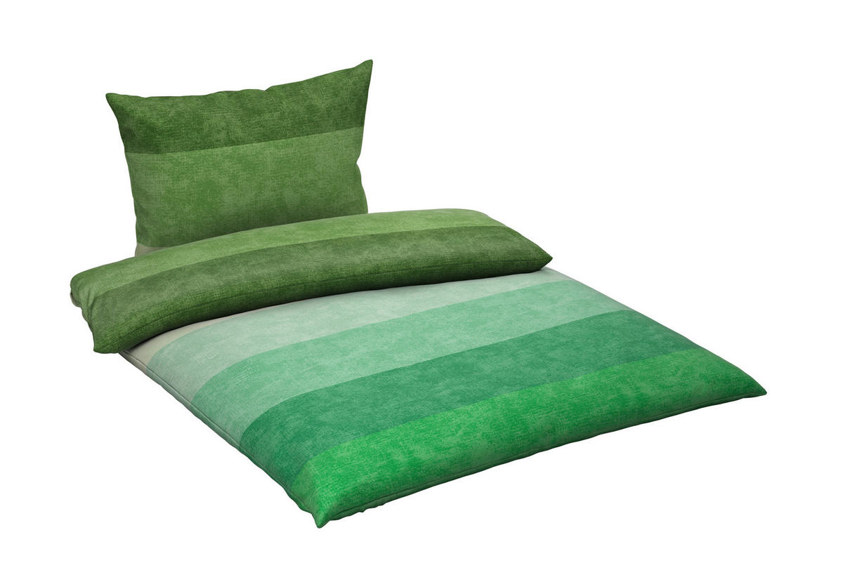 POSTELJINA 200/200 cm saten zelena  - zelena, Konvencionalno, tekstil (200/200cm) - Novel