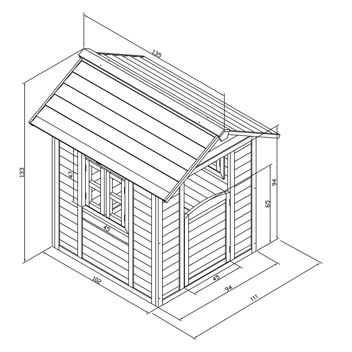 SPIELHAUS 111/133/135 cm  - Braun, Konventionell, Holz (111/133/135cm)