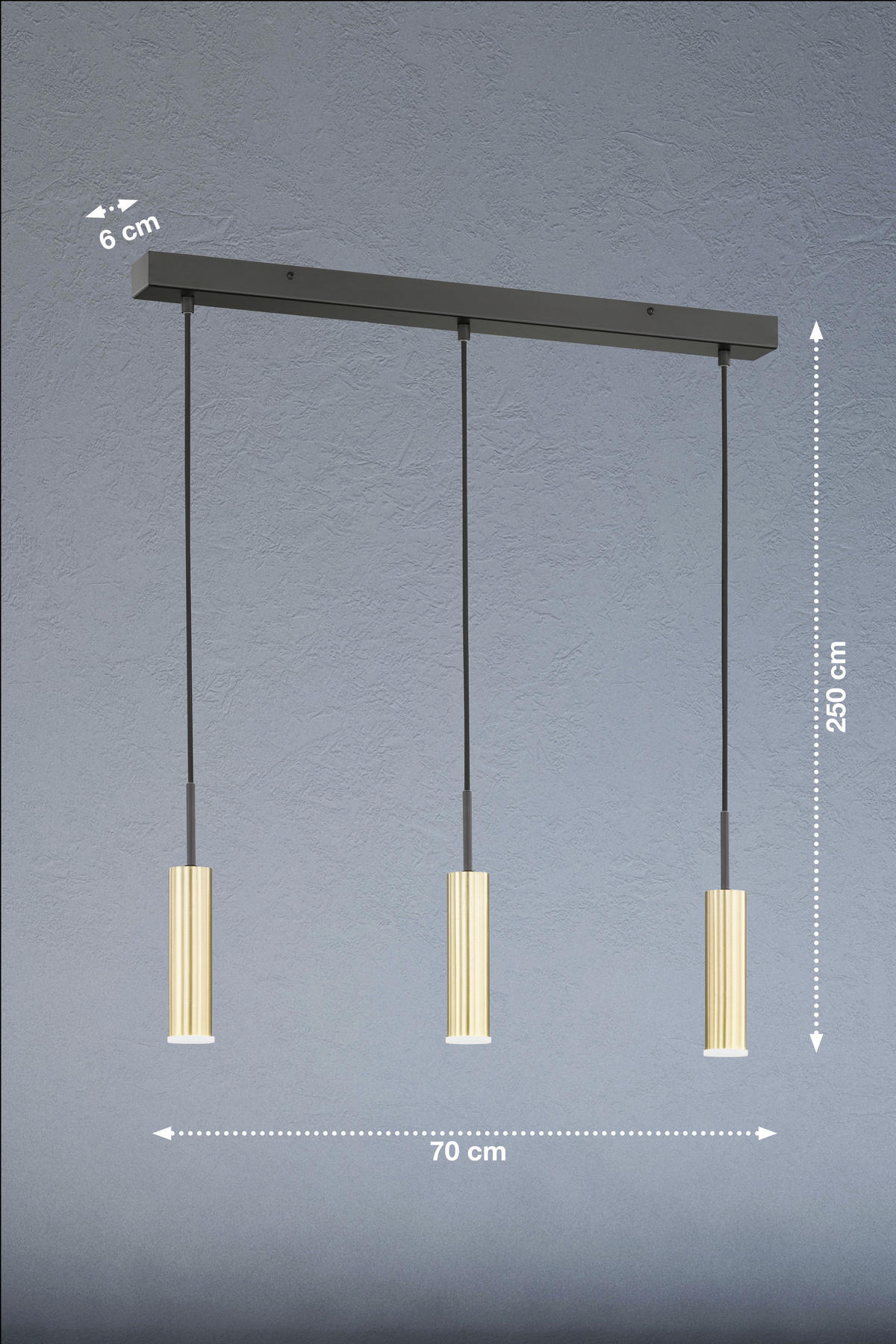 LED-HÄNGELEUCHTE 70/6/267 cm  - Goldfarben, Design, Metall (70/6/267cm) - Schöner Wohnen