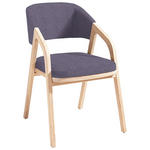 STUHL  in Webstoff  - Eichefarben/Lila, Natur, Holz/Textil (52/80/58cm) - Linea Natura