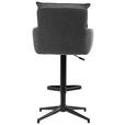 BARHOCKER Cord Anthrazit Eisen Stoffauswahl, Sitzfläche 360° drehbar, inklusive Armlehnen  - Anthrazit/Schwarz, Design, Textil/Metall (54/98-120/58cm) - Novel