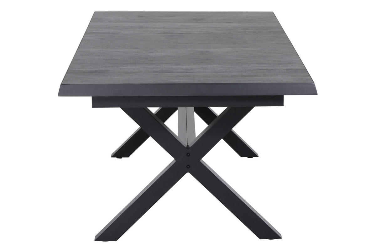 GARTENTISCHGRUPPE Aluminium  - Anthrazit, MODERN, Keramik/Kunststoff (100/88/260cm) - Siena Garden