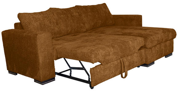 ECKSOFA Goldfarben Webstoff - Goldfarben/Braun, KONVENTIONELL, Holz/Textil (170/235cm) - Carryhome