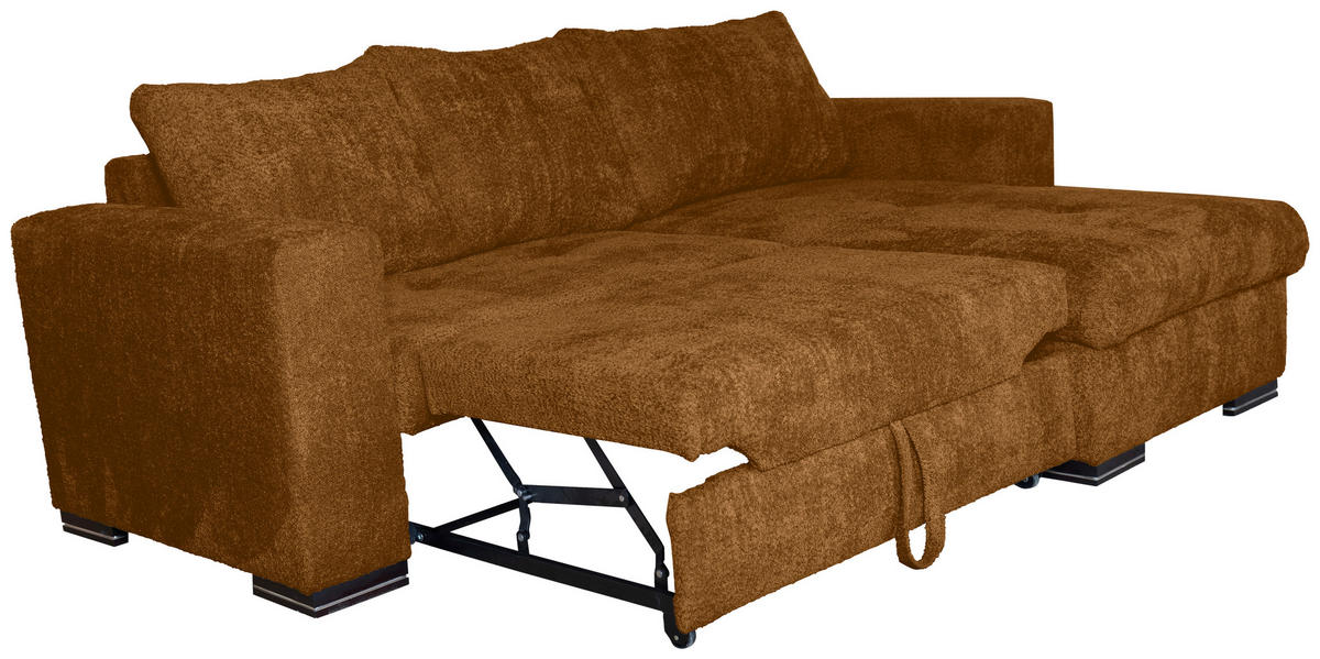 ECKSOFA Goldfarben Webstoff  - Goldfarben/Braun, KONVENTIONELL, Holz/Textil (170/235cm) - Carryhome