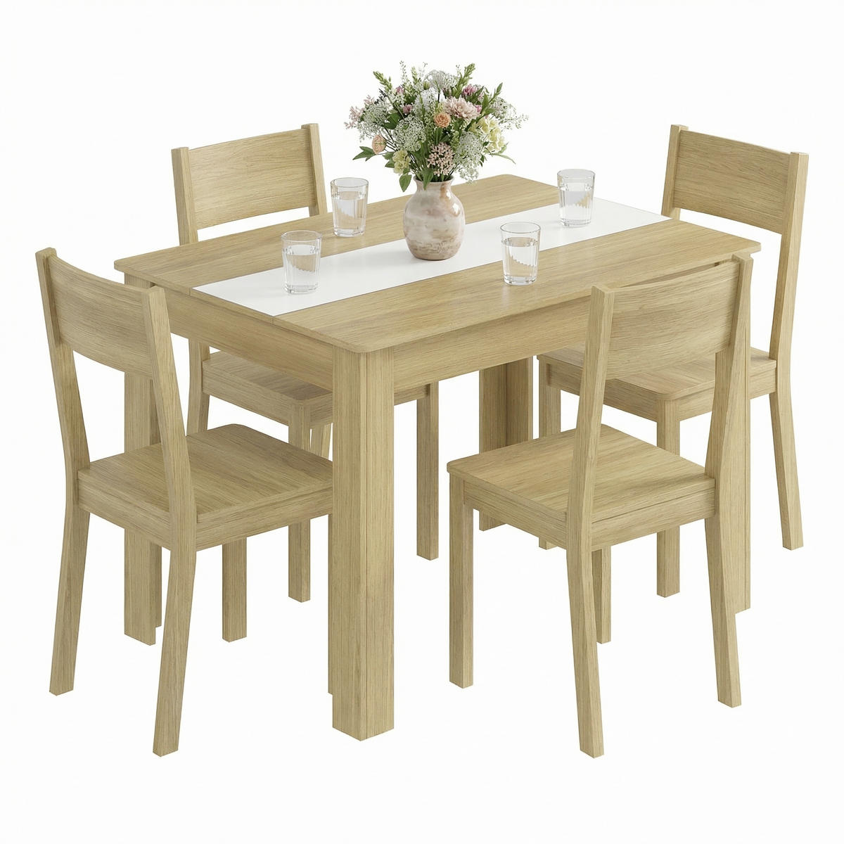ÉTKEZŐASZTAL - méztölgy színű/fehér, Modern, faalapú anyag (115/80/75cm) - MID.YOU