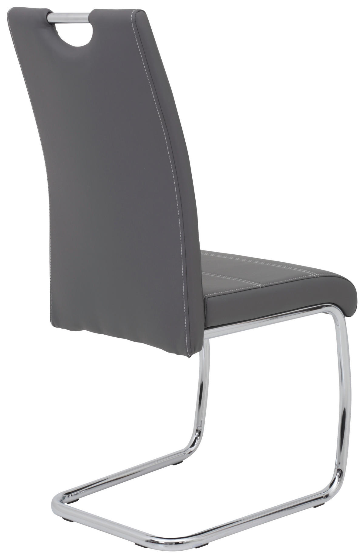 SCHWINGSTUHL  in Lederlook  - Chromfarben/Weiß, Design, Textil/Metall (43/98/59cm) - Carryhome