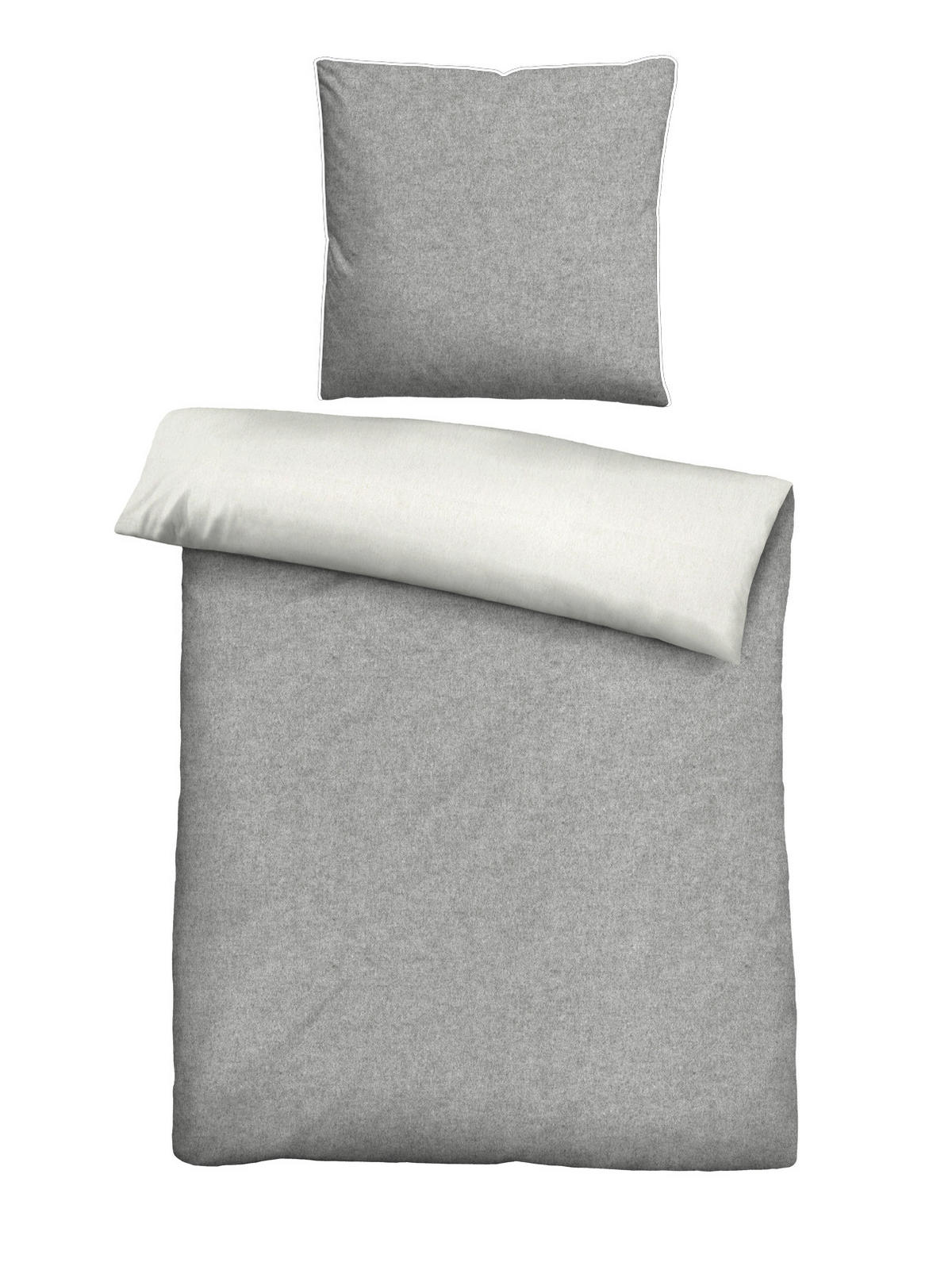 BETTWÄSCHE Flanell 155/220 cm  - Blaugrau/Hellgrau, Basics, Textil (155/220cm) - Novel