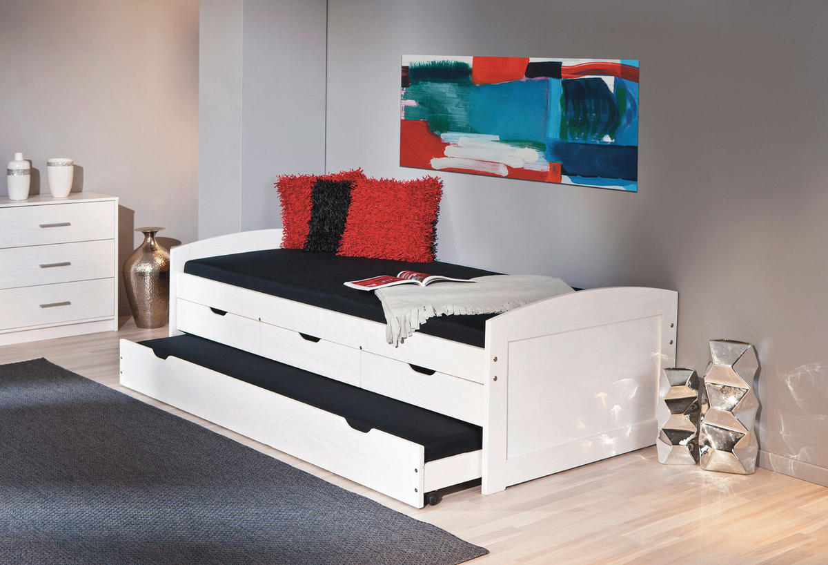 LEŽALNIK,  bela les - bela, Moderno, les (90/200cm)