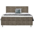 BOXSPRINGBETT 180/200 cm  in Taupe  - Taupe/Chromfarben, KONVENTIONELL, Kunststoff/Textil (180/200cm) - Voleo