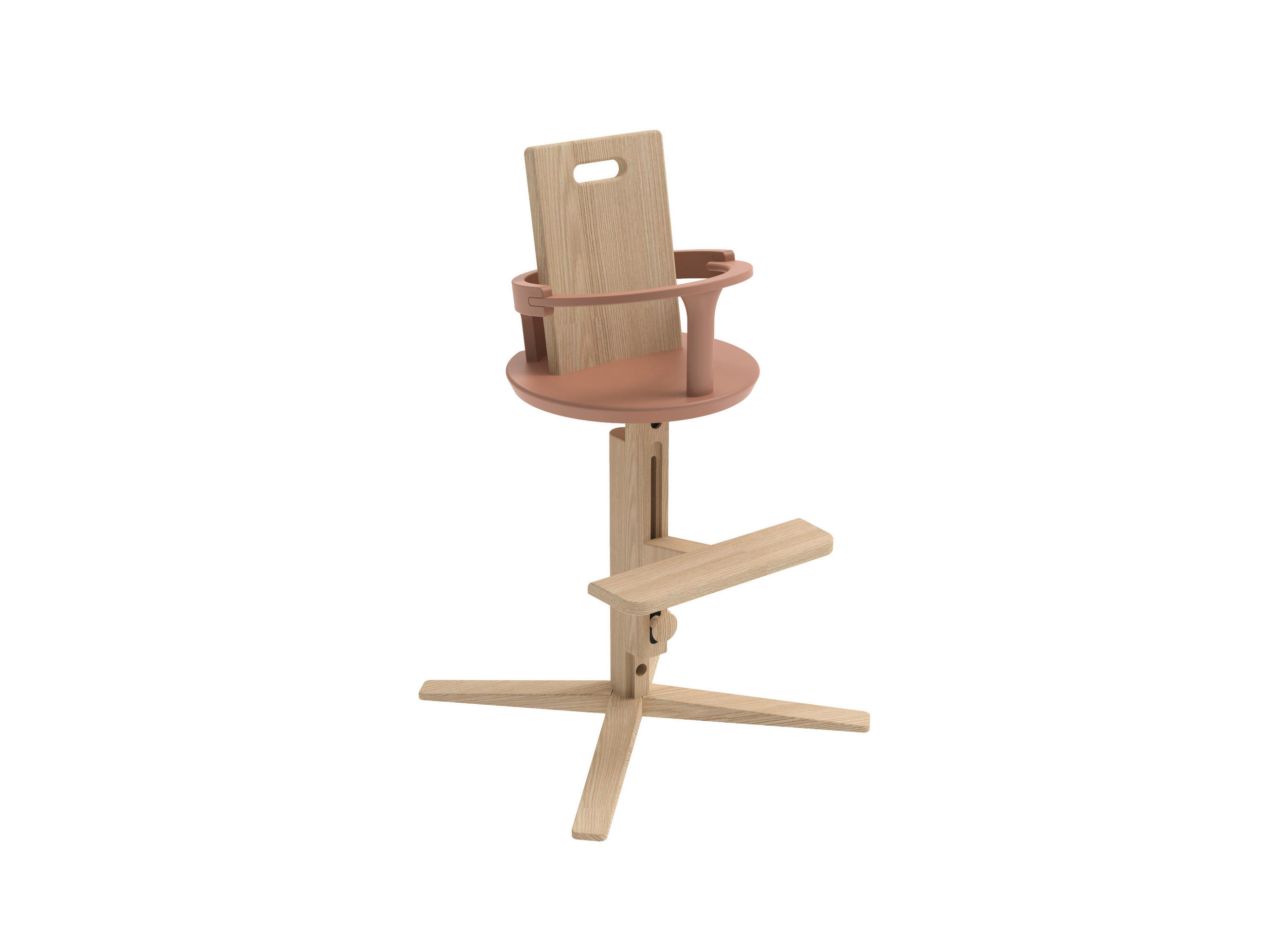 STOLČEK ZA HRANJENJE  FROC PEAK FS-3  52/76/50 cm         barve korale  - barve korale, Basics, leseni material (52/76/50cm)