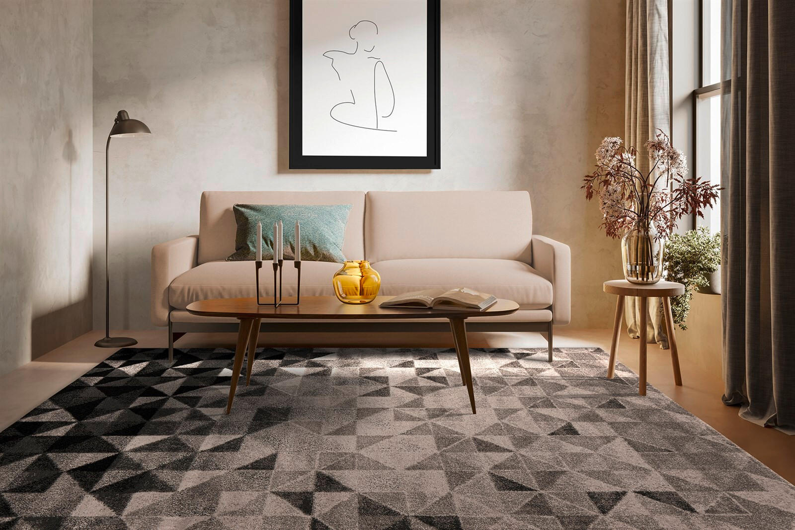 TEPPICH 160/230 cm Naila 200 Grau Grau  - Grau, KONVENTIONELL, Textil (160/230cm)