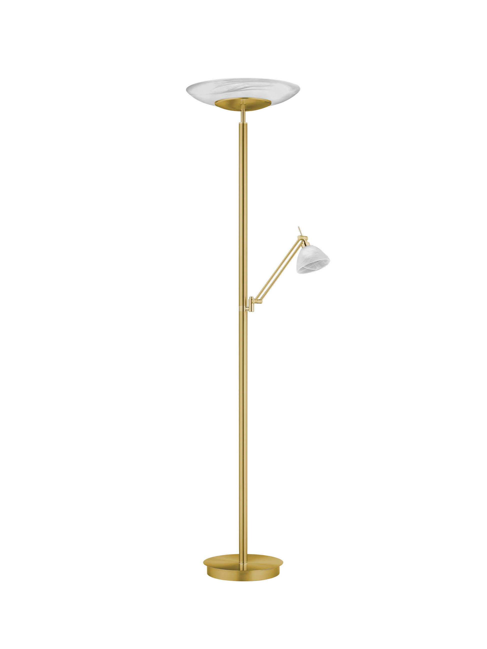LED-STEHLEUCHTE    - Messingfarben, Design, Glas/Metall (182cm) - Hell