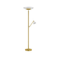 LED-STEHLEUCHTE    - Messingfarben, Design, Glas/Metall (182cm) - Hell