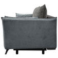 SCHLAFSOFA  mit Liegefunktion, Rücken echt Cord, Flachgewebe Grau  - Schwarz/Grau, KONVENTIONELL, Textil/Metall (223/72/100cm) - Carryhome