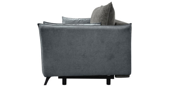 SCHLAFSOFA  mit Liegefunktion, Rücken echt Cord, Flachgewebe Grau  - Schwarz/Grau, KONVENTIONELL, Textil/Metall (223/72/100cm) - Carryhome
