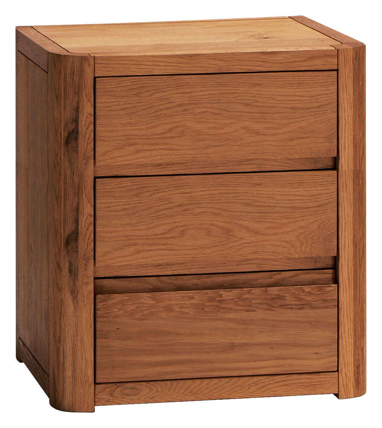NACHTSCHRANK 50/56/40 cm Eiche massiv  - Eichefarben/Cognac, Design, Holz (50/56/40cm) - Hasena