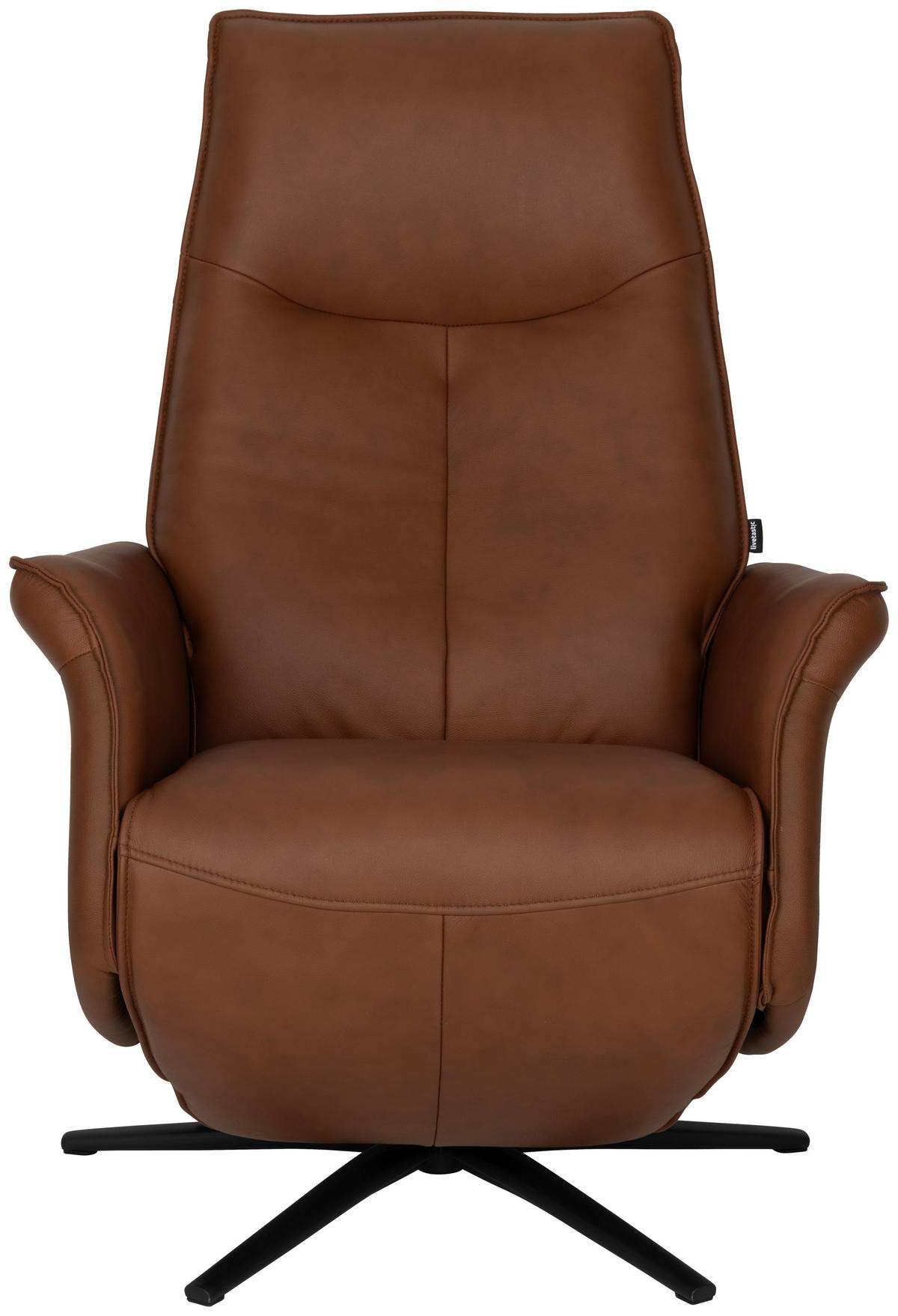 RELAXSESSEL Lederlook Echtleder    - Schwarz/Kupferfarben, Design, Leder/Holz (79/110/83cm) - Livetastic