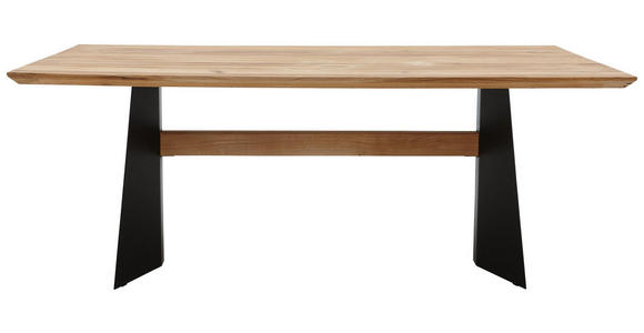 ESSTISCH in Holz, Metall 200/100/78 cm - Eichefarben/Schwarz, Natur, Holz/Metall (200/100/78cm) - Voleo