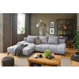 ECKSOFA in Chenille Grau  - Schwarz/Grau, MODERN, Textil/Metall (182/290cm) - Hom`in