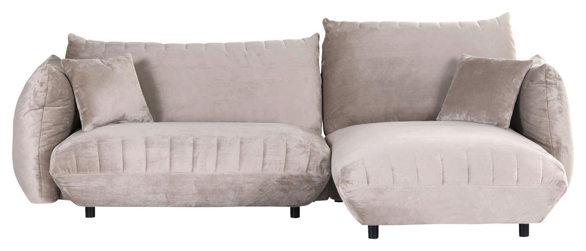 HÖRNSOFFA i plysch beige  - beige/svart, Klassisk, textil/plast (270/170cm) - MID.YOU