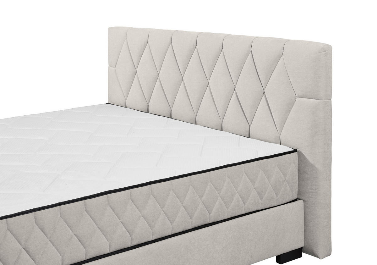 BOXBETT 180/200 cm  in Beige  - Beige/Schwarz, Modern, Holzwerkstoff/Kunststoff (180/200cm) - MID.YOU