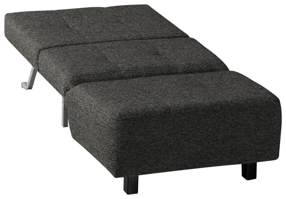 SCHLAFSESSEL Flachgewebe Anthrazit    - Anthrazit/Schwarz, Design, Textil/Metall (85/92/102cm) - Novel