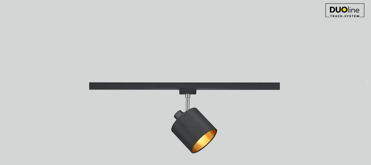 SPOTLIGHT FÖR SKENSYSTEM DUOLINE TRACK-SYSTEM 16/22/12 cm   - svart/guldfärgad, Basics, textil (16/22/12cm) - Trio Leuchten