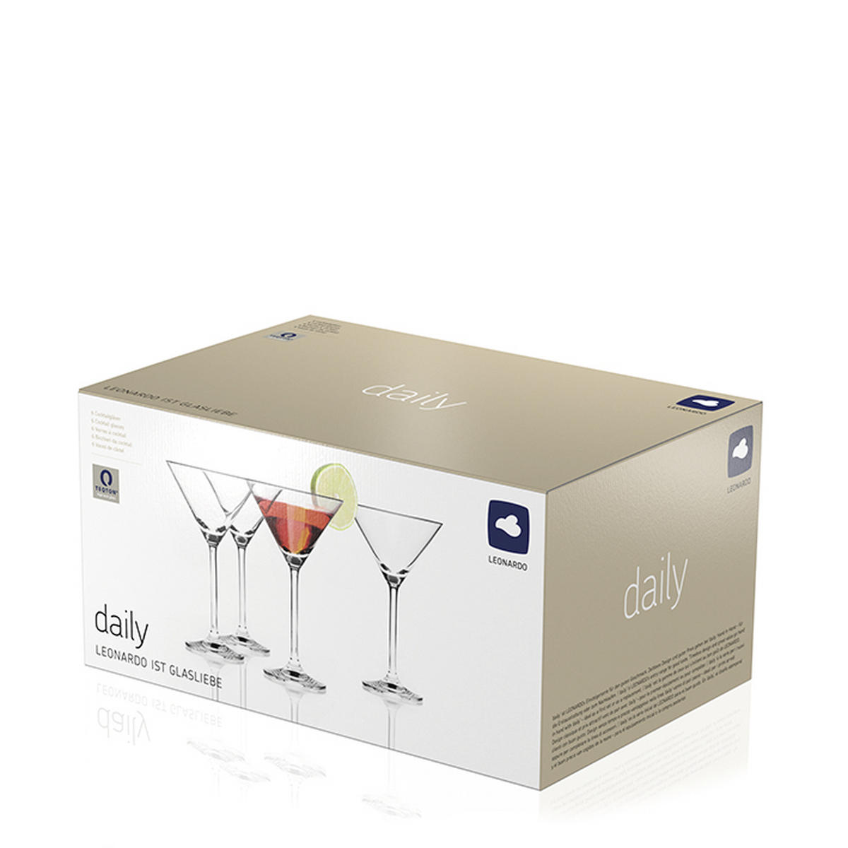 Cocktailglas-Set  6-teilig  - Klar, Basics, Glas - Leonardo