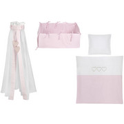 SET ZA POSTELJICO PINK HEARTH - roza/bela, Basics, tekstil - Patinio