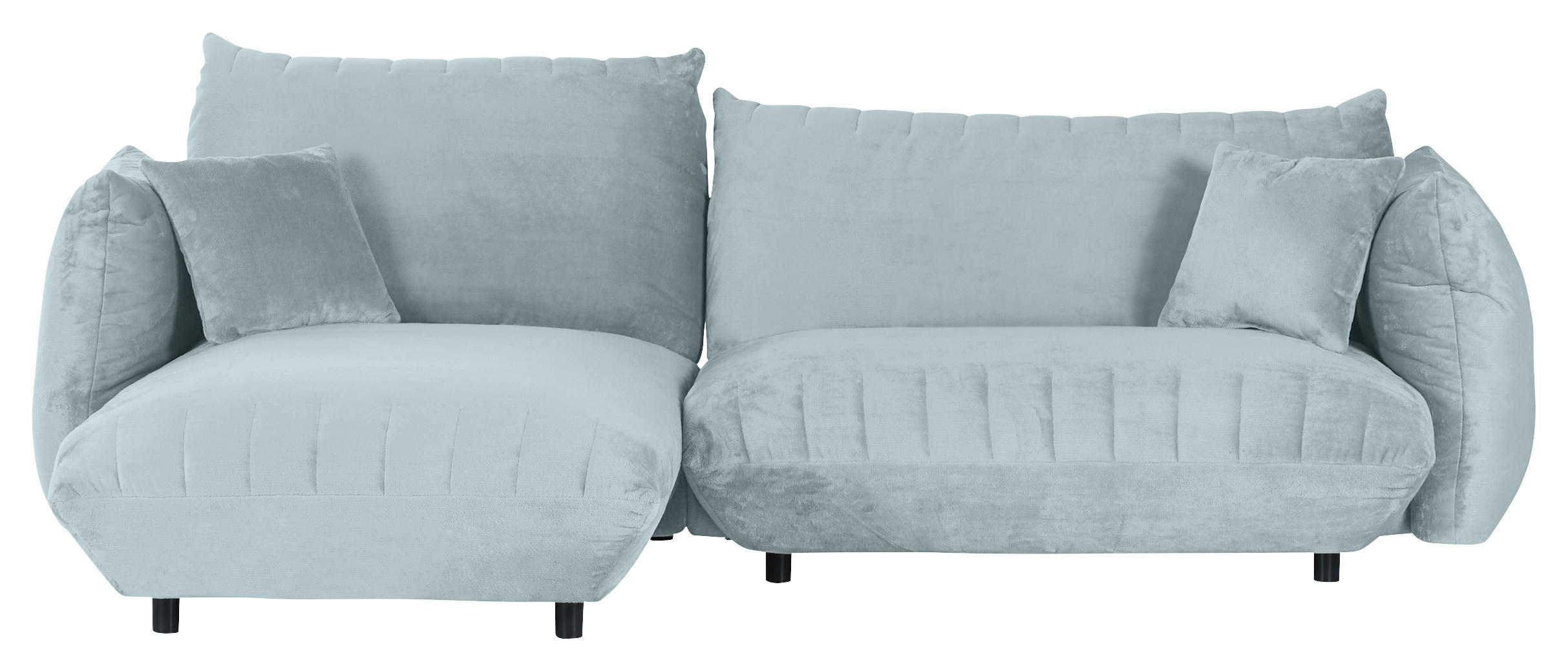 HÖRNSOFFA i plysch mintgrön - mintgrön/svart, Klassisk, textil/plast (170/270cm) - MID.YOU