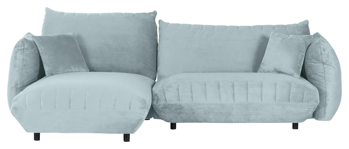 HÖRNSOFFA i plysch mintgrön  - mintgrön/svart, Klassisk, textil/plast (170/270cm) - MID.YOU