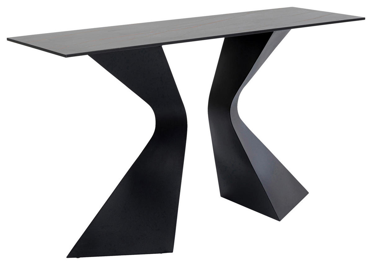 KONSOLENTISCH Schwarz  - Schwarz, Basics, Keramik/Metall (140/45/81cm) - Kare-Design