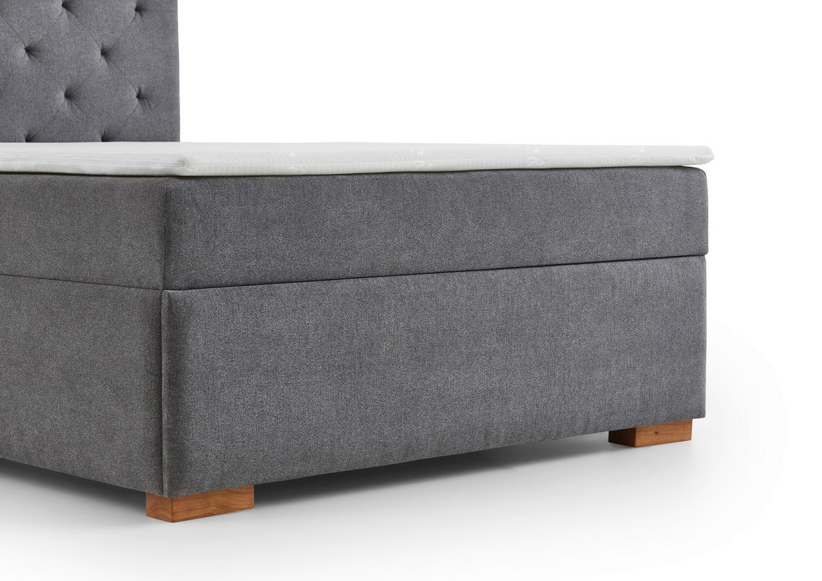 BOXBETT 140/200 cm  in Anthrazit  - Eichefarben/Anthrazit, Basics, Holz/Textil (140/200cm) - Boxxx