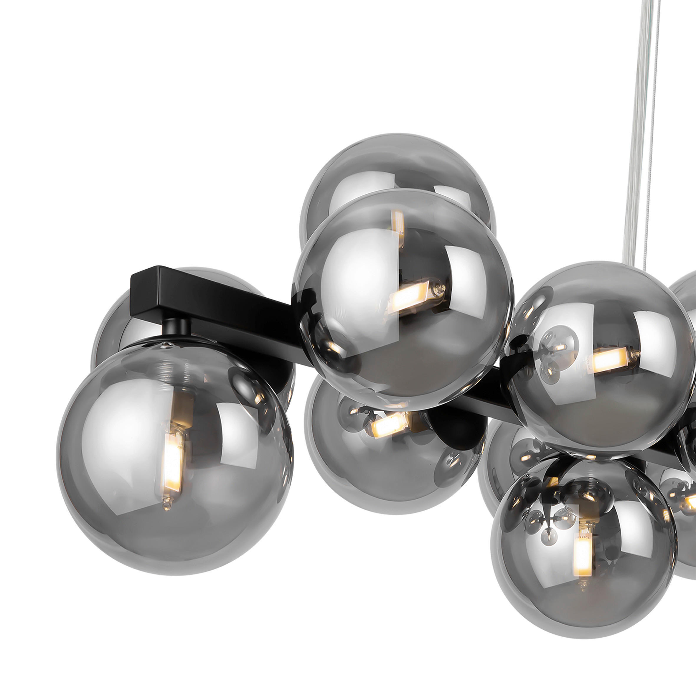 PENDELLEUCHTE 23,8/22,8/123,5 cm - Schwarz, Trend, Glas/Metall (23,8/22,8/123,5cm) - MAYTONI