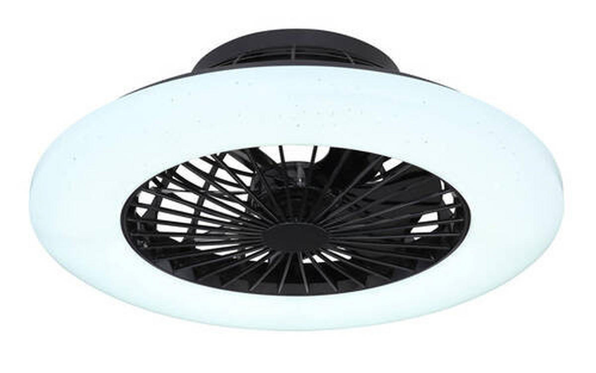 DECKENVENTILATOR 30 W  52,5/17,5 cm    - Opal/Schwarz, Basics, Kunststoff/Metall (52,5/17,5cm) - Globo