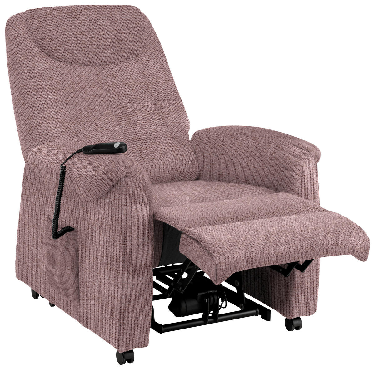 FERNSEHSESSEL in Mikrofaser Altrosa  - Schwarz/Altrosa, KONVENTIONELL, Kunststoff/Textil (83/113/92cm) - Xora