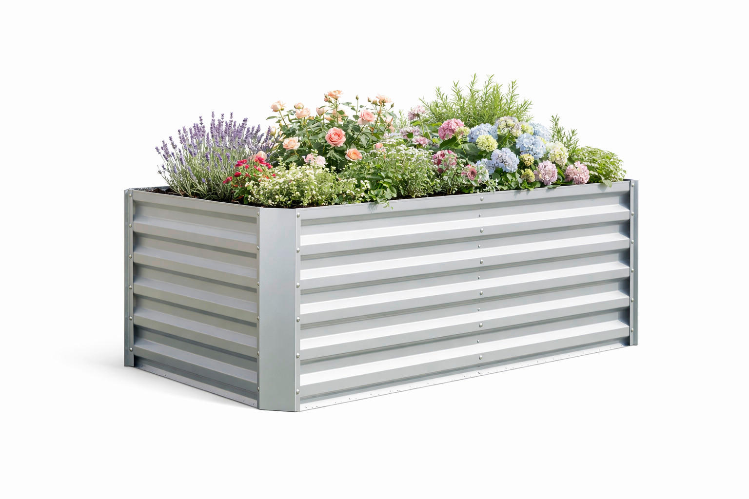 HOCHBEET - Silberfarben, Modern, Metall (120/57/60cm)