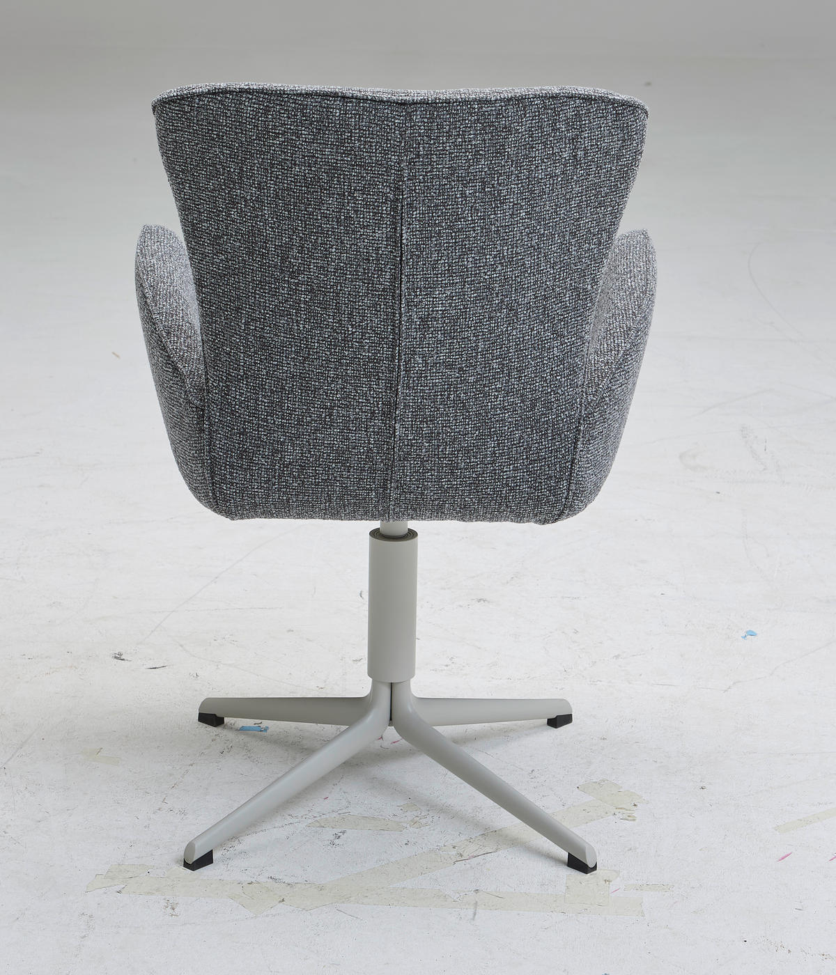 ARMLEHNSTUHL  in Eisen Jacquard, Flachgewebe  - Greige/Grau, Design, Textil/Metall (63/92/63cm) - Valdera