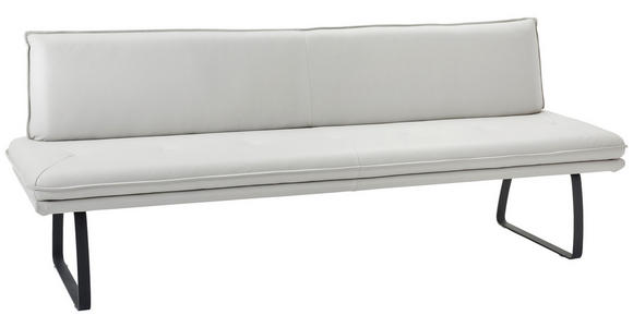 SITZBANK 221/86/66 cm in Schwarz, Schlammfarben - Schlammfarben/Schwarz, Design, Leder/Metall (221/86/66cm) - Dieter Knoll
