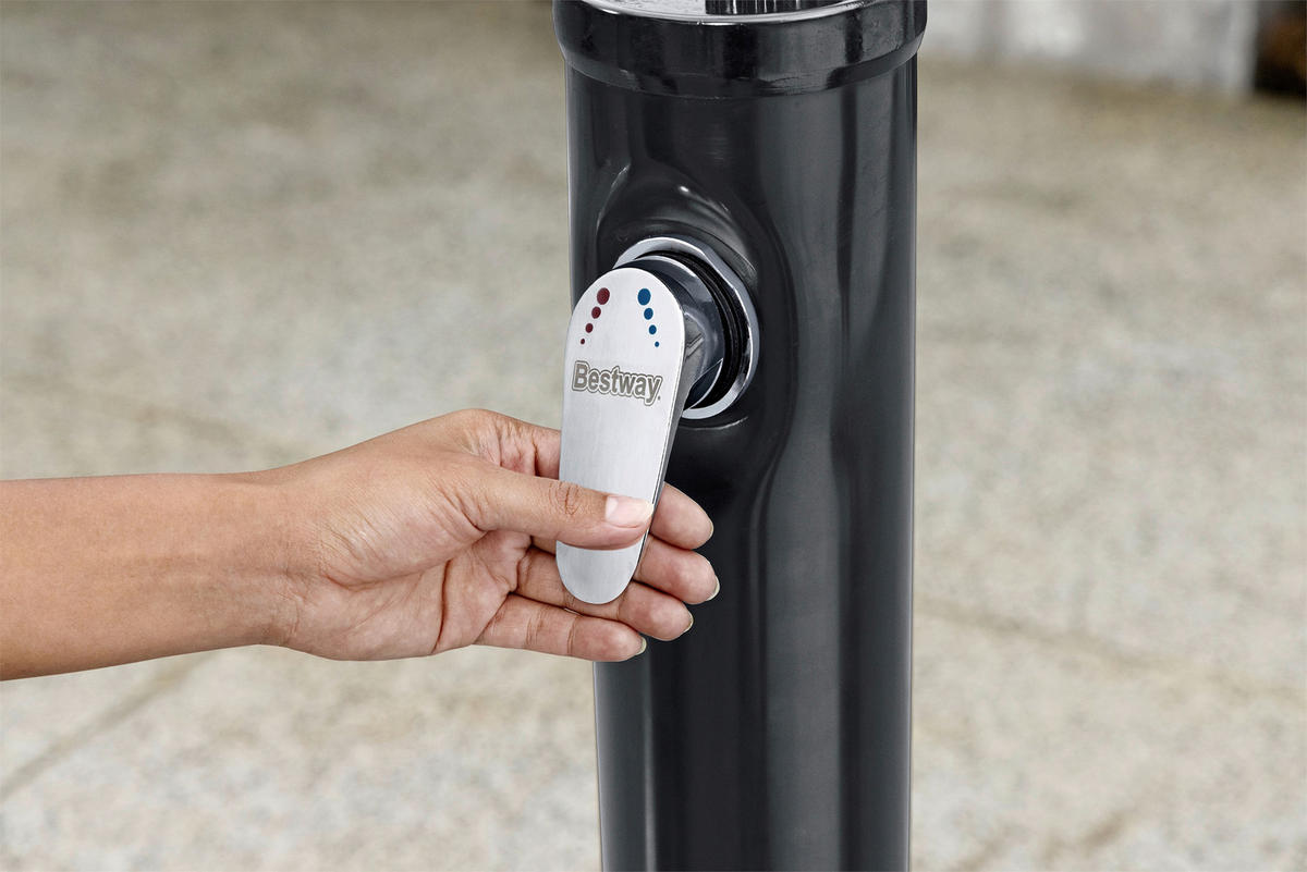 SOLARDUSCHE 58694  - Silberfarben/Schwarz, KONVENTIONELL, Kunststoff/Metall (50/50/218cm) - Bestway