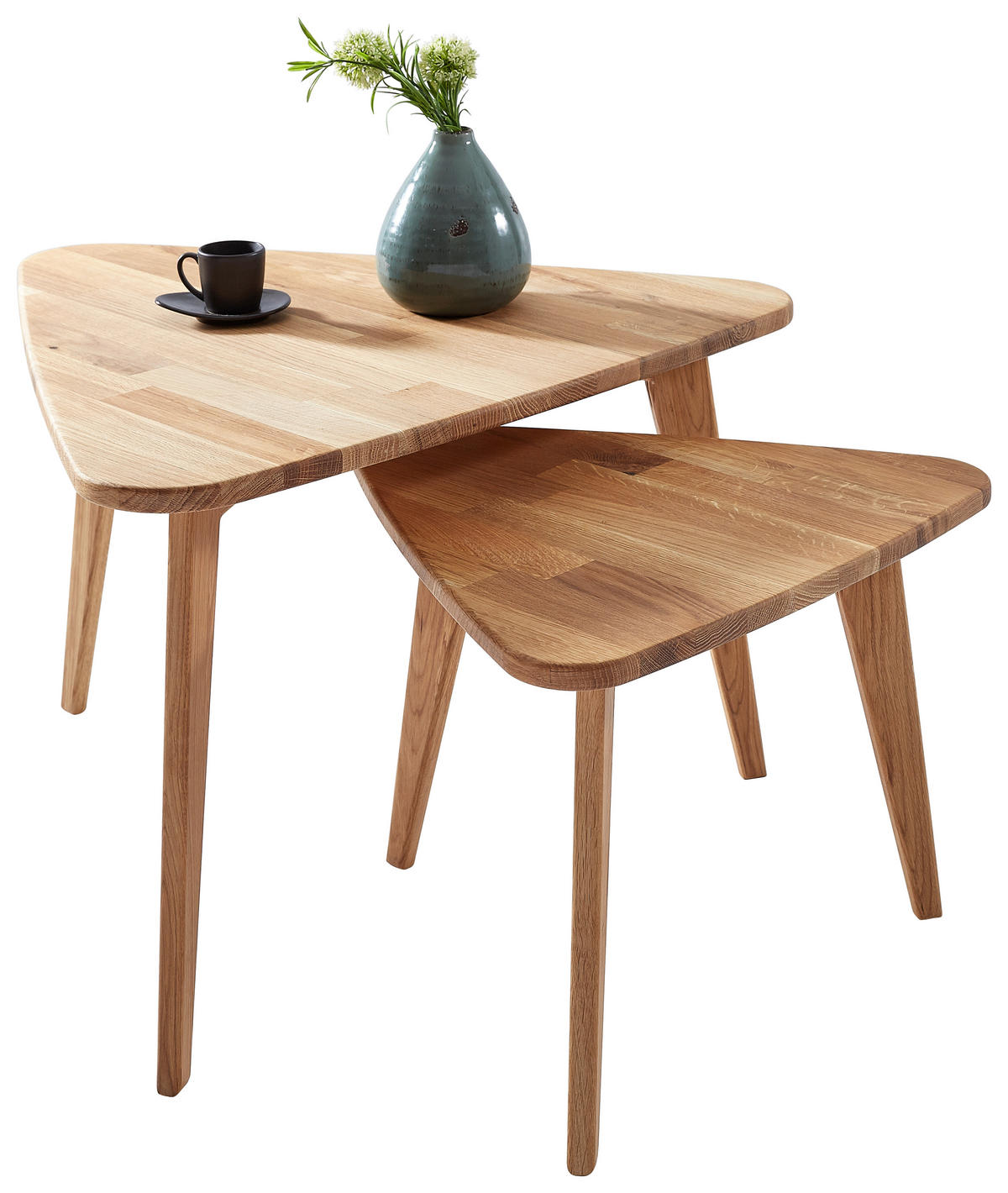 SATZTISCH 70,5/64/44 cm Eiche massiv Eichefarben dreieckig  - Eichefarben, MODERN, Holz (70,5/64/44cm) - Livetastic